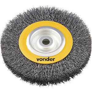 Escova circular de aço, ondulada, 6" x 3/4" x 5/8" (152,4 mm x 19,1 mm x 15,9 mm) - VONDER