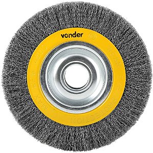 Escova circular de aço, ondulada, 8" x 1.3/16" ( 203 mm x 30 mm), com bucha de redução - Vonder