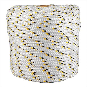 Corda multifilamento trançada 10,0 mm x 110 m branca com detalhes - Vonder