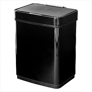 Lixeira retangular com sensor de abertura 50 litros inox preta - Vonder