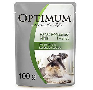 Ração Úmida Optimum Sachê Frango para Cães Adultos de Raças Pequenas e Mini - 100g