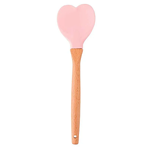 Espátula Colher de Silicone de Coração Cores Sortidas 30cm