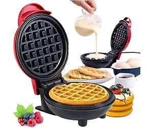 Mini Máquina de Waffles Elétrica Portátil