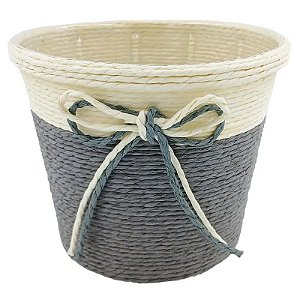 Vaso Decorativo com Laço 14,5x12cm em Papel Y888