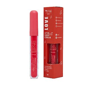 Lip Oil Candy Cereja Max Love 5ml Cor 606: Hidratação e Brilho
