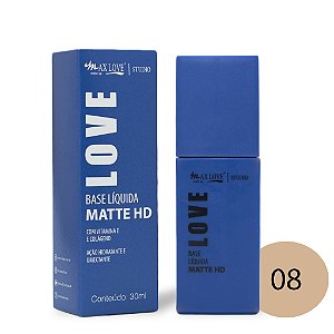 Base Líquida Max Matte HD Max Love 30g: Cobertura e Efeito Natural