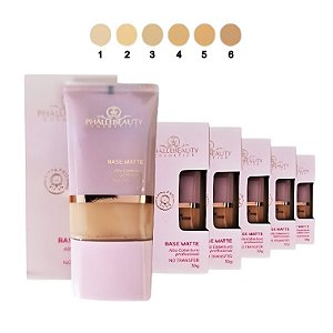 Base Matte Alta Cobertura Profissional Phallebeauty