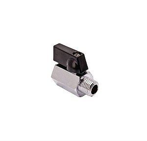ST10113-12 Mini registro esfera macho X fêmea Rosca G 1/2" BSP reforçada em latão passagem reduzida