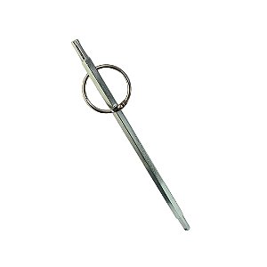 ST10293-TR04 Saca Válvula Longo dois lados com argola - Cromada