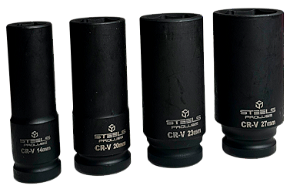 ST10437-L4 Kit soquetes sextavados longos encaixe 1"