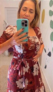 Vestido Longo Tule Floral