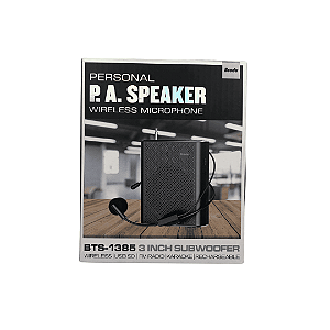 Caixa de Som Amplificadora P.A. Speaker Wireless Microphone BTS-1385 BRODU