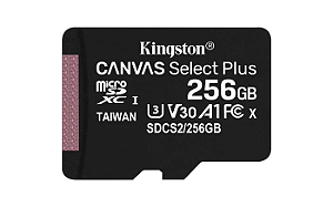 Cartão de Memória Canvas Select Plus MicroSD Classe 10 256GB KINGSTON