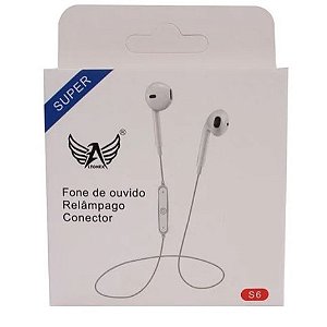 Fone sem fio Bluetooth Recarregável Altomex S6 Microfone Esportivo Branco