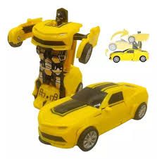 Brinquedo Carrinho Camaro Transformers Vira Robô Luz Som Bate Volta