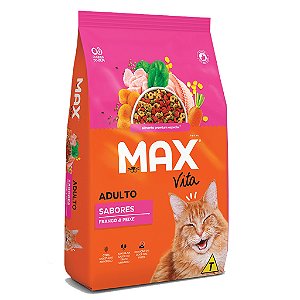 Ração Max Cat Vita Adultos Sabores Frango & Peixe 20 kg