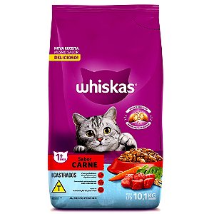 Ração whiskas para gatos castrado carne 10,1 kg