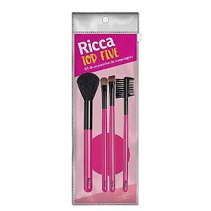 CONJUNTO RICCA DE PINCEIS DE MAQUIAGEM E ESPONJA