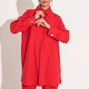 Camisa Maxi Manga Longa C/ Botões