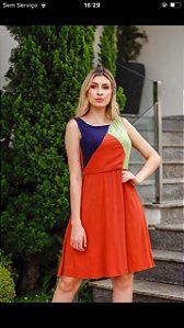 Vestido Godê Tricolor