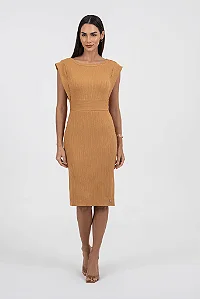 Vestido Ajustado Em Malha Canelada