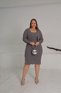 CONJ. /25 POWER VESTIDO C/ CASAQUETO CANEL. REND. ABERTO D.V.