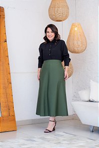 Saia Malha Prada Poliamida Verde