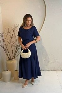 Conjunto Blusa e Saia Midi