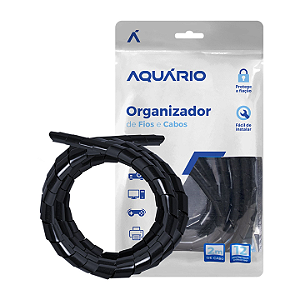 Organizador de Fios e Cabos de 12mm Preto com 2 metros