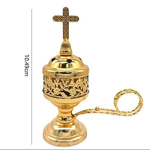 Incensário de metal Liturgicus - de mesa, com alça de segurança