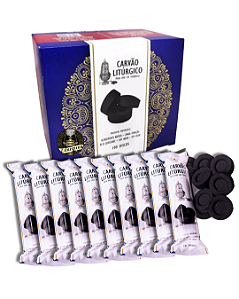 Carvão Litúrgico Italiano de rápido acendimento: Caixa Econômica: 100 discos, 10 pacotes - valor de revenda
