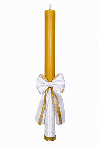 Vela artesanal de cera para Batismo e Crisma