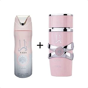 Perfume + Desodorante Arabe Yara Rose Feminino Lattafa