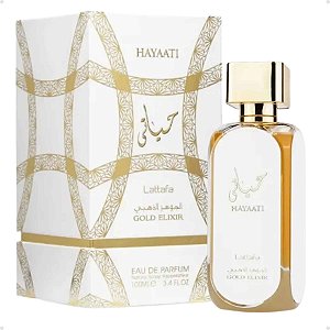 Perfume Arabe Hayaati Gold Elixir Lattafa Unissex EDP 100ml
