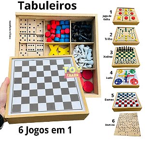 Jogo de Tabuleiro 3 Jogos Ludo, Dama e Trilha Pais e Filhos :  : Brinquedos e Jogos
