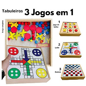 Jogo,Dama,Trilha,e,Jogo,da,Velha, - Brinquedos E Jogos Pedagógicos e  Educativos