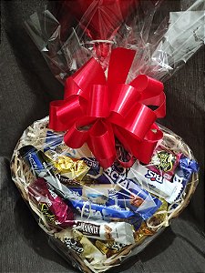 Cesta Coração de Chocolate