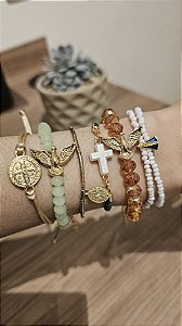 Kit Pulseiras Femininas Jovens Católicos "Maria Passa Na Frente"