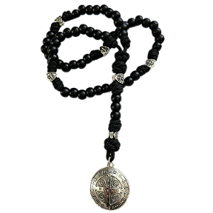 Terço dos Homens com Medalha de São Bento Metal Envelhecido