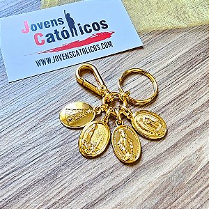 Chaveiro Mariano Dourado das 4 Marias