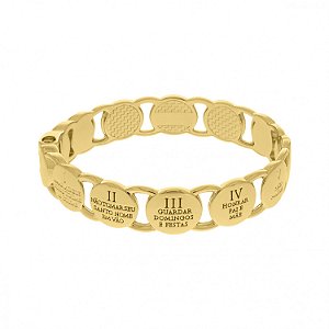 Pulseira dos Dez Mandamentos Dourada