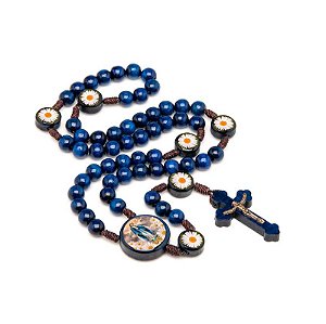 Terço de Nossa Senhora das Graças Azul com Margarida