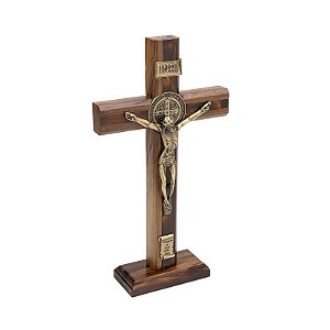 Crucifixo com Medalha de São Bento de Mesa 26 cm