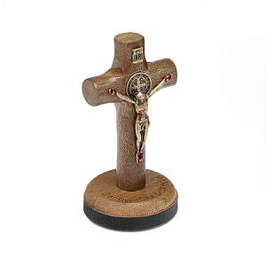 Crucifixo com Medalha São Bento de 6 cm para painel de carro