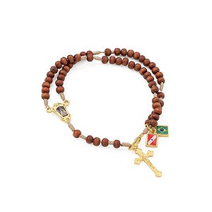 Pulseira Terço de Madeira de Nossa Senhora de Nazaré