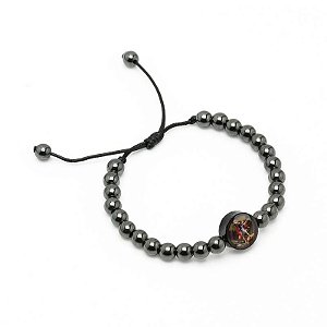 Pulseira de São Miguel Arcanjo de Hematita 6mm