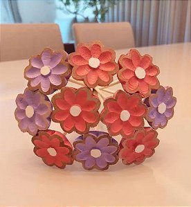 Buquê lilás com vermelho