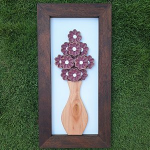 Quadro de rosas bordô