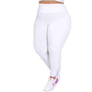 Calça Legging Branca Enfermagem Plus Size Em Suplex