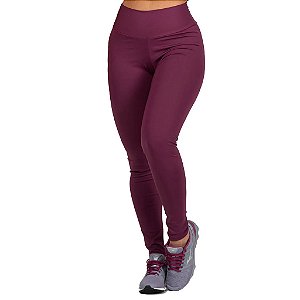 Calça Legging Feminina Poliamida Lisa Tecido Bem Grosso Cós Alto Confortável